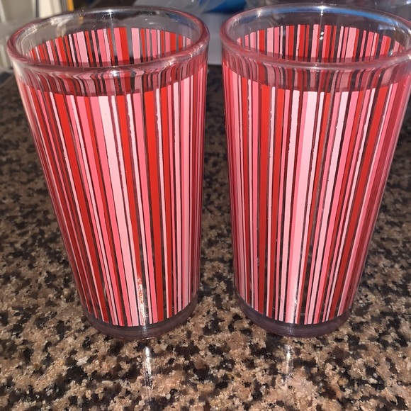 FG Indonesia Red Striped Drinking Tumblers - Picture 1 of 5